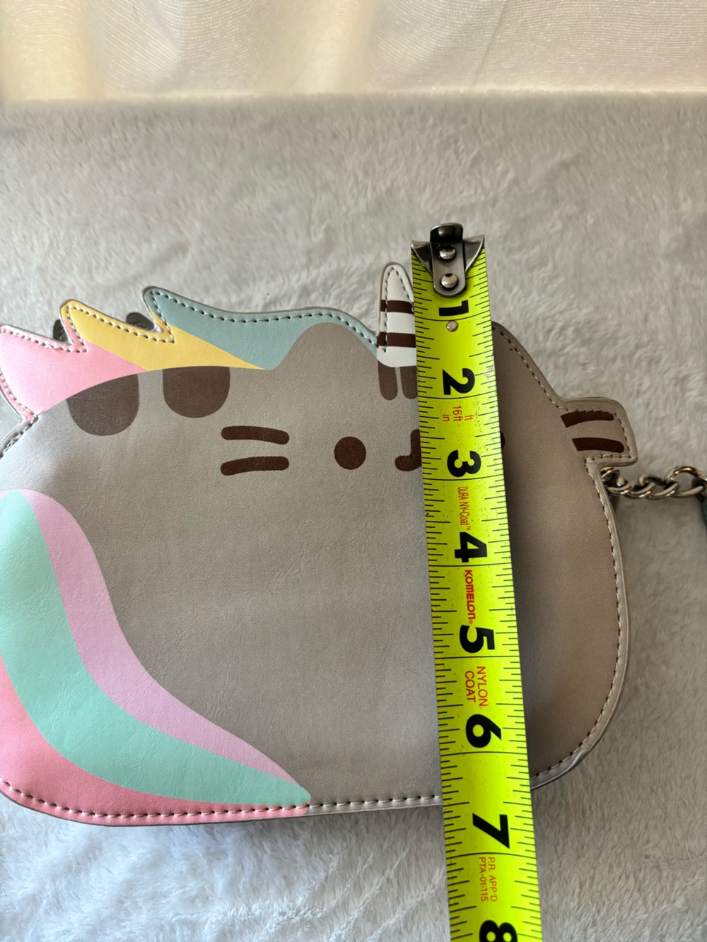 Pusheen Unicorn Cat Crossbody Bag in Mint & Pink - Picture 6 of 8